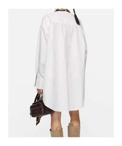 Acne Studios Faux Two-piece Shirt Dress In White