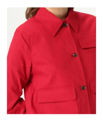 Theory Button-fastening Flap-pocket Jacket In Red