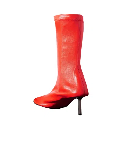 Jil Sander Thin-heeled Ankle Boots In Red