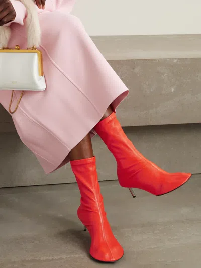 Jil Sander Thin-heeled Ankle Boots In Red