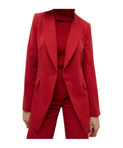 Veronica Beard Lapel Suit Jacket In Red