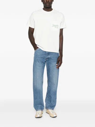 Bode Geneva Beaded Pocket T-shirt In White