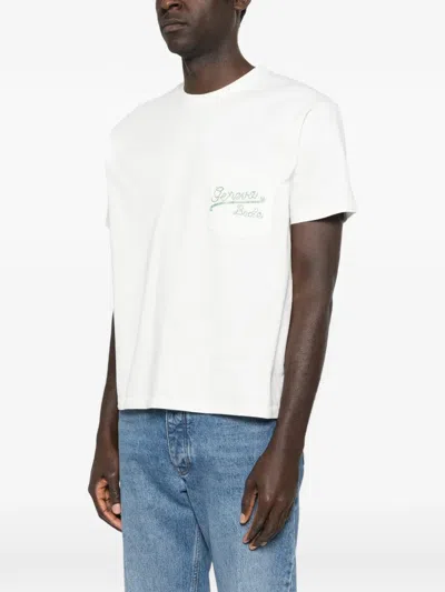 Bode Geneva Beaded Pocket T-shirt In White