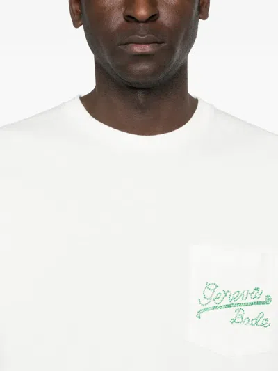 Bode Geneva Beaded Pocket T-shirt In White