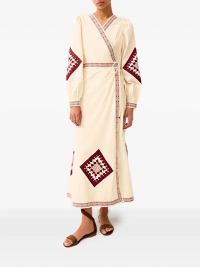 Marie Oliver Naomi Embroidered Midi Dress In Multi