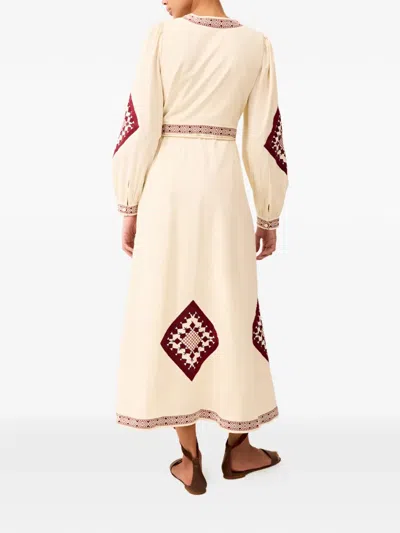 Marie Oliver Naomi Embroidered Midi Dress In Multi