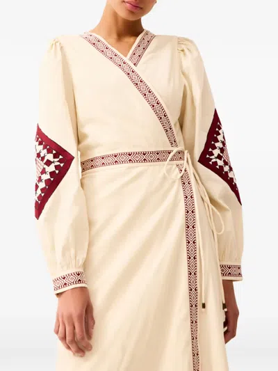 Marie Oliver Naomi Embroidered Midi Dress In Multi