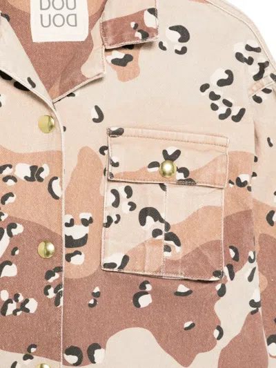 Douuod Button-up Pocket Camouflage Jacket In Multi