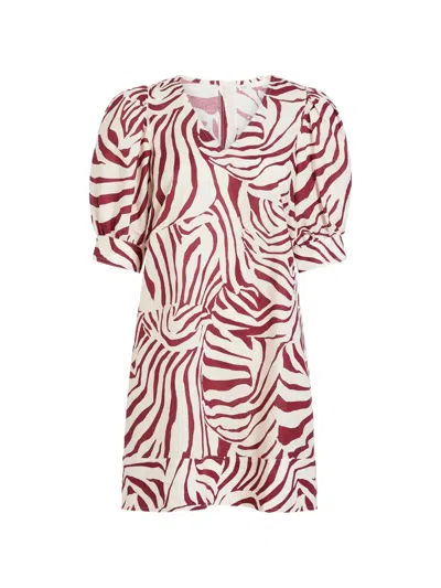 Marie Oliver Ola Puffed-sleeve Mini Dress In Multi