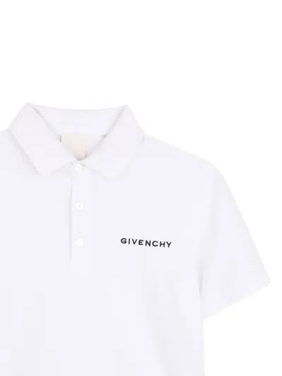 Givenchy Kids Polo Maniche Corte In White