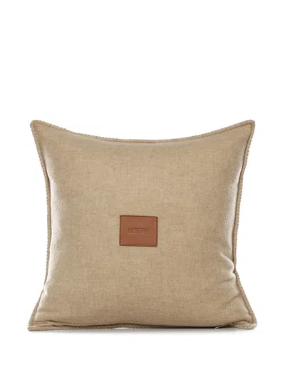 Loewe Logo-pattern Cushion In Brown