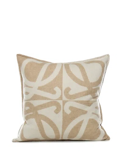 Loewe Logo-pattern Cushion In Brown