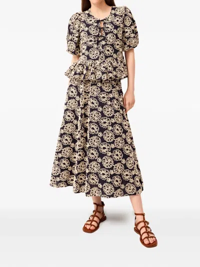 Marie Oliver Estella Floral Puff-sleeve Blouse In Multi