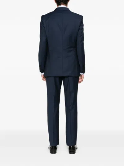 Fursac Single-breasted Notched-lapel Suit In Blue