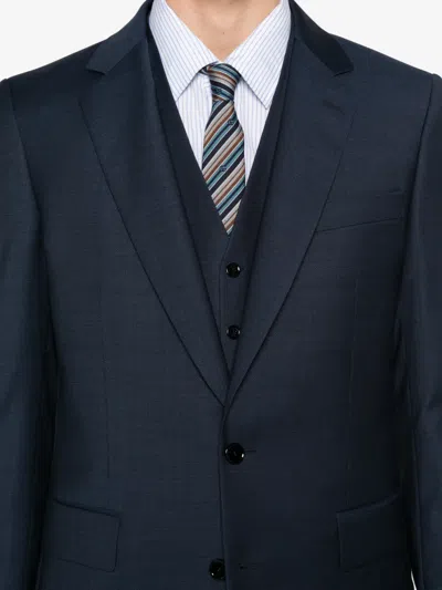 Fursac Single-breasted Notched-lapel Suit In Blue