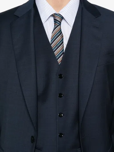 Fursac Single-breasted Notched-lapel Suit In Blue