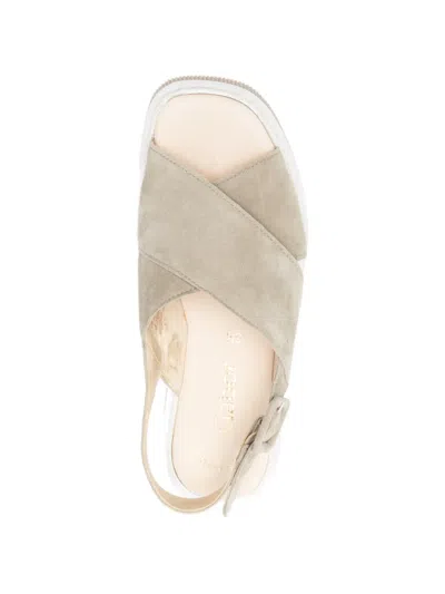 Gabor Cross-over Platform Sandals In Neutral