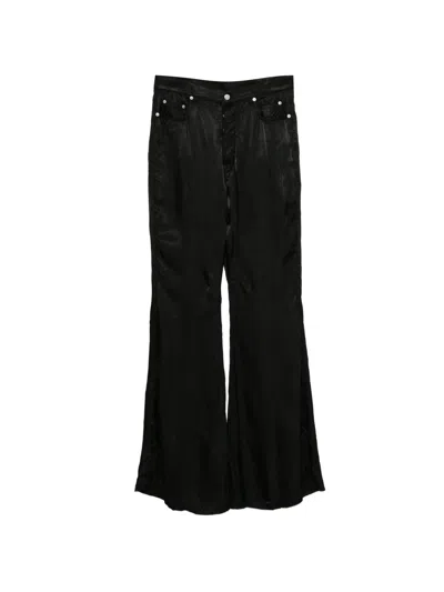 Rick Owens Bolan Bootcut Belt Loop Five Pocket Trousers In Black