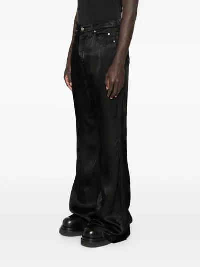 Rick Owens Bolan Bootcut Belt Loop Five Pocket Trousers In Black
