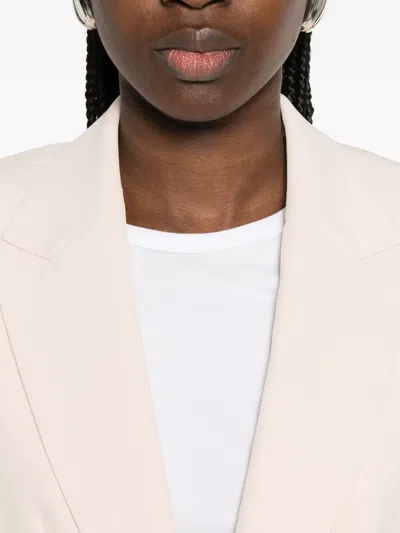 Emporio Armani Single-breasted Jacket In Technical Gabardine In Pink