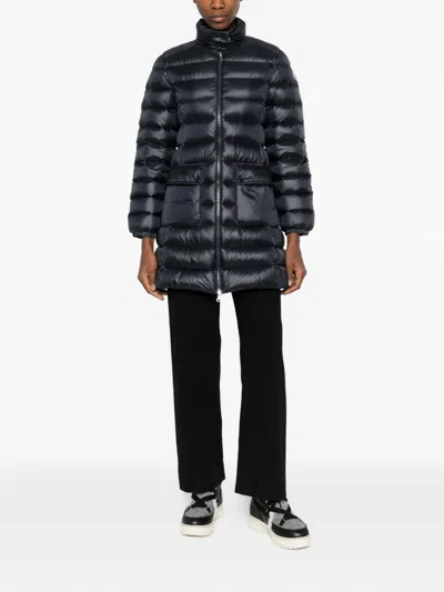 Moncler Genet Long Down Jacket In Black