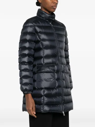 Moncler Genet Long Down Jacket In Black