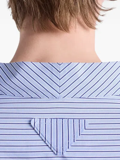 Prada ストライプポケット Tシャツ In Blue