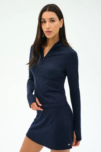 Splits59 Kaia Active Rib Skort Heather Indigo In Blue