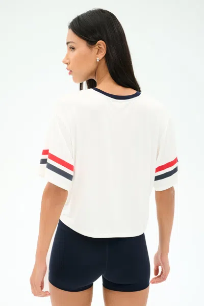 Splits59 Rex Varsity Jersey V-neck Top In White