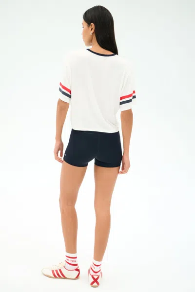 Splits59 Rex Varsity Jersey V-neck Top In White