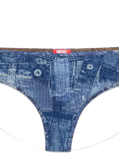 Diesel Printed Briefs In Blue