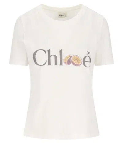 Chloé Passion Fruit Print Baby Fit Cotton Jersey T-shirt In White