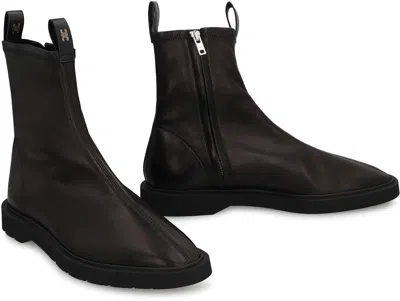 Celine Flow Zipped Boot In Stretch Lambskin In Black