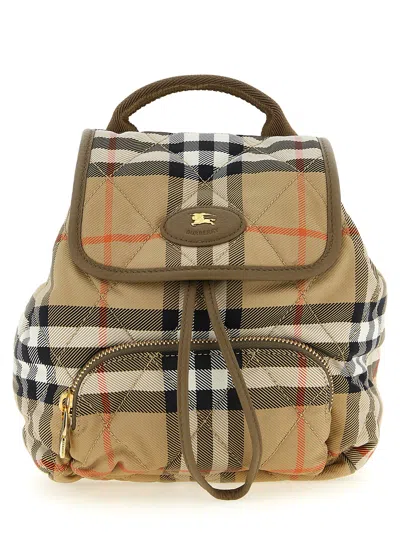 Burberry Beige Horseshoe Mini Backpack In Multi
