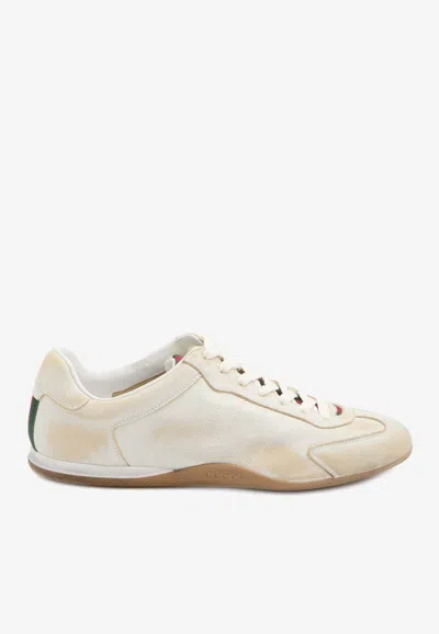 Gucci Elan Washed Leather Low-top Sneakers In Multi