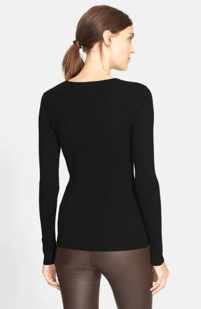 Theory Long Sleeve Tiny T-shirt In Black