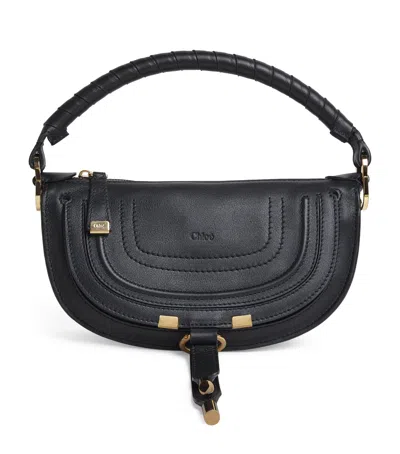 Chloé Mini Marcie Shoulder Bag In Soft Leather In Black