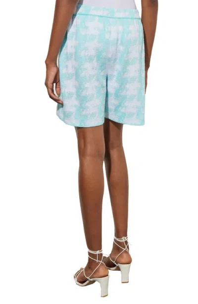 Ming Wang Houndstooth Pattern Knit Bermuda Shorts In Black