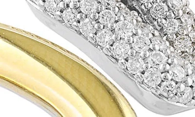 Effy Two-tone Pavé Diamond Bypass Ring In Silver