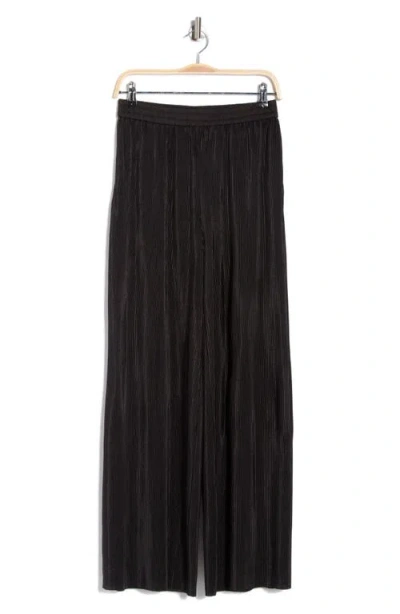Gemma + Jane Plissé Charmeuse Pull-on Pants In Black