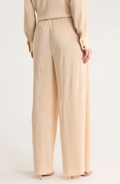 Gemma + Jane Plissé Charmeuse Pull-on Pants In Brown