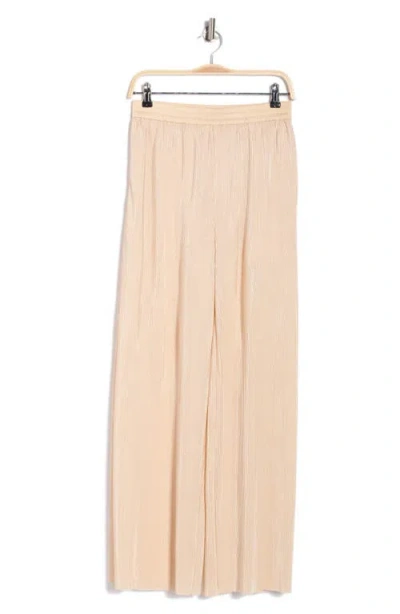 Gemma + Jane Plissé Charmeuse Pull-on Pants In Brown