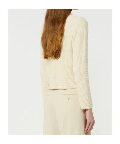 Weekend Max Mara Front-pocket Buttoned Cardigan In White
