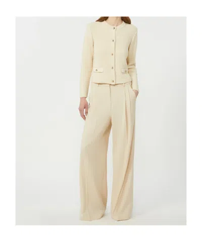 Weekend Max Mara Front-pocket Buttoned Cardigan In White