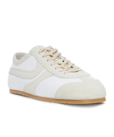 Dries Van Noten White Nappa Leather Sneakers With Suede Details In White