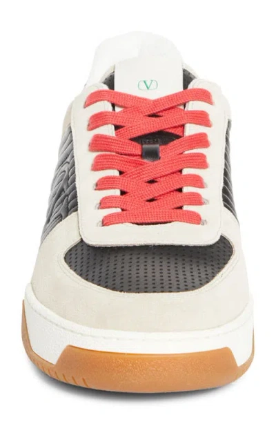 Valentino Garavani Sneakers Contrasting Panels Perforated Detailing Rubber Sole In Multi