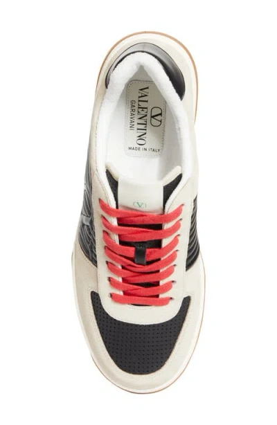 Valentino Garavani Sneakers Contrasting Panels Perforated Detailing Rubber Sole In Multi
