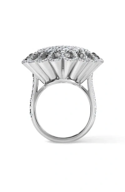 Mindi Mond Floating All Diamond Ring In Silver