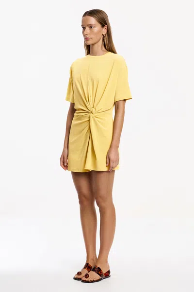 Significant Other Carrey Twisted Jersey Mini T-shirt Dress In Yellow