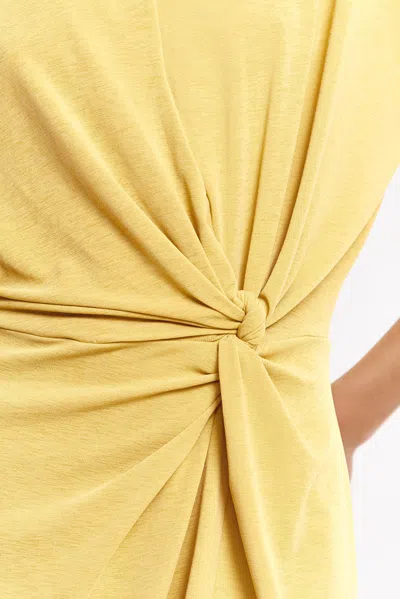 Significant Other Carrey Twisted Jersey Mini T-shirt Dress In Yellow